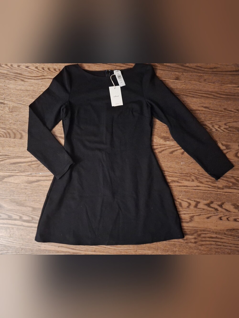 NWT Aritzia Wilfred Delvina Ponte Mini Dress Black Size 10
